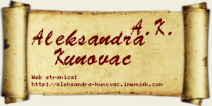 Aleksandra Kunovac vizit kartica